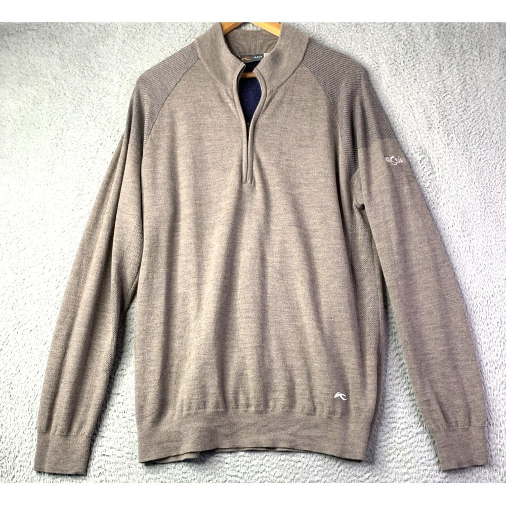 KJUS Sweater Mens XL 54 Pullover1/4 Zip Golf Embriodered El Cab KJUS Sweater